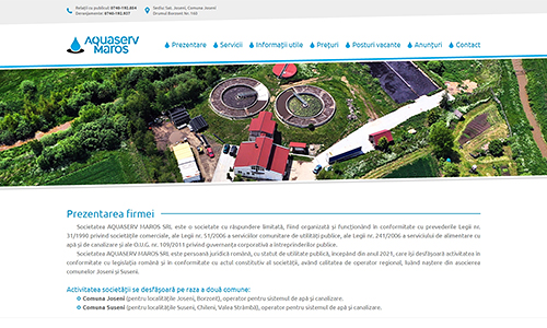 Aquaserv Maros weboldal
