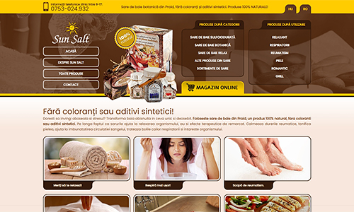 Sun Salt Fürdősók weboldal